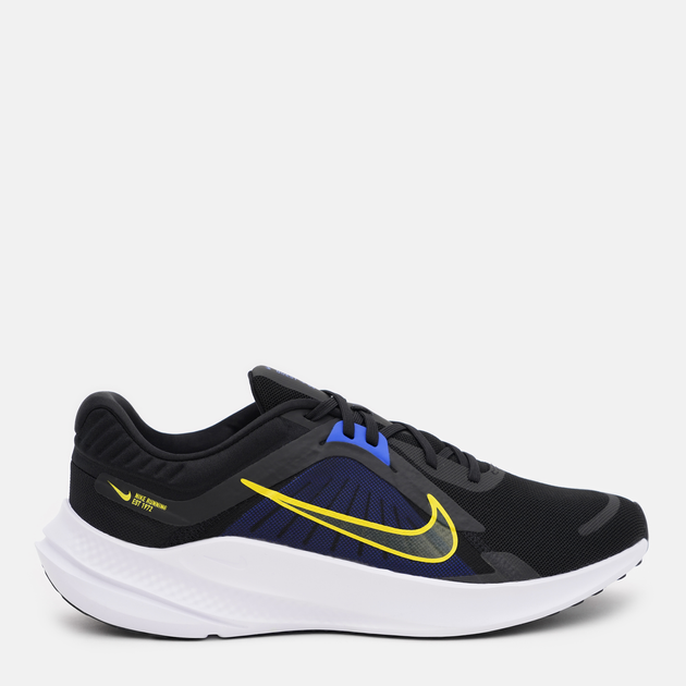 Акція на Чоловічі кросівки для бігу Nike Quest 5 DD0204-008 46 (12US) 30 см Black/High Voltage-Racer Blue-White від Rozetka