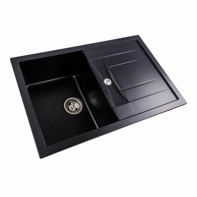 Гранитная мойка с сушкой для кухни Platinum 7850 TROYA 776х496х180 ...