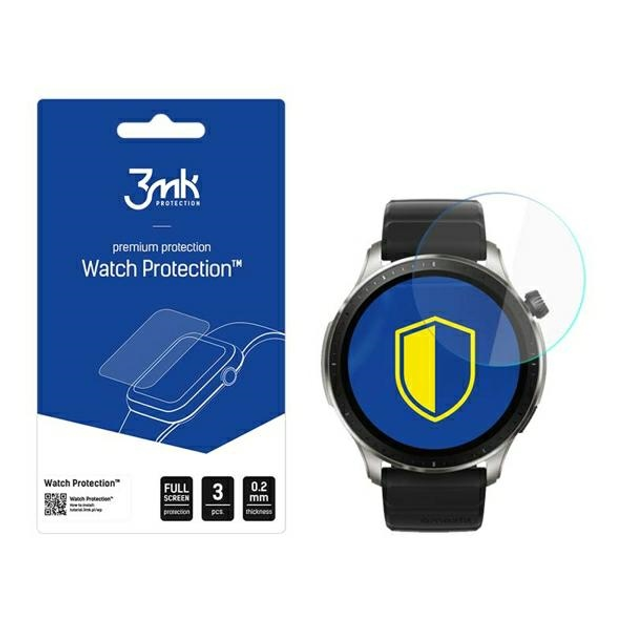 Szkło ochronne 3MK Flexible Glas do Amazfit GTR 4 46 mm 3 szt (5903108492300) - obraz 2