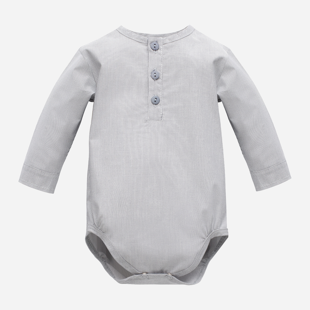 Боді для малюка Pinokio Charlie Longsleeve Polo Bodysuit 68-74 см Grey (5901033293481) - зображення 1