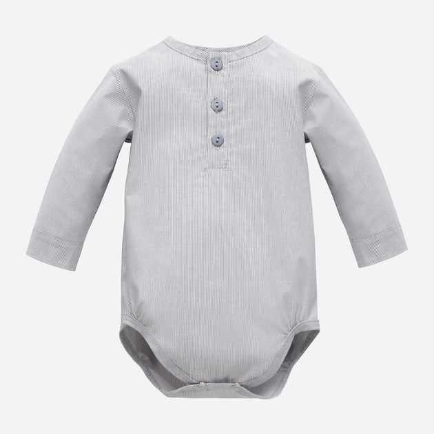 Боді для малюка Pinokio Charlie Longsleeve Polo Bodysuit 86 см Grey (5901033293511) - зображення 1