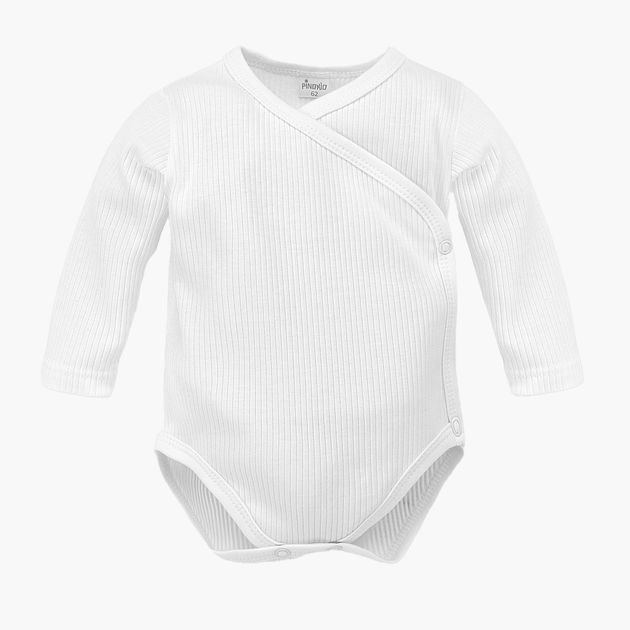 Боді для малюка Pinokio Lovely Day White Wrapped Body LS 56 см White Stripe (5901033312526) - зображення 1