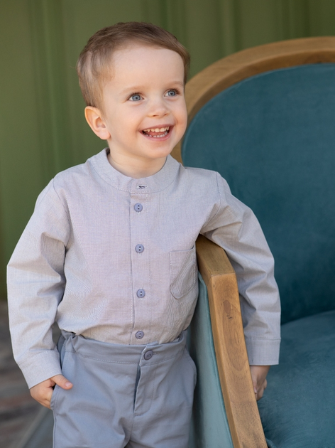 Дитяча сорочка для хлопчика Pinokio Charlie Shirt 116 см Сіра (5901033293443) - зображення 2