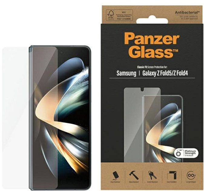 Захисне скло PanzerGlass Classic Fit для Samsung Galaxy Fold 5 SM-F946 / Fold 4 SM-F936 антибактеріальне (5711724073144) - зображення 1