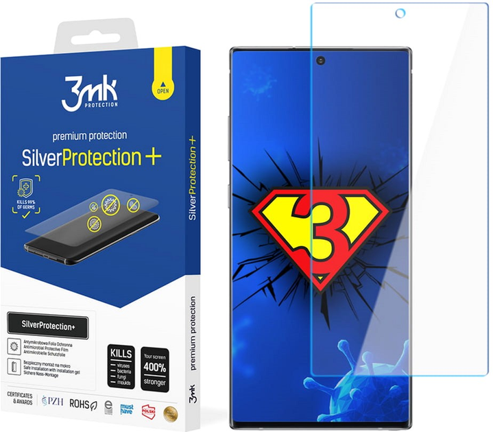 Захисна плівка 3MK SilverProtection+ для Samsung Galaxy Note 10 Plus антибактеріальна (5903108302913) - зображення 1