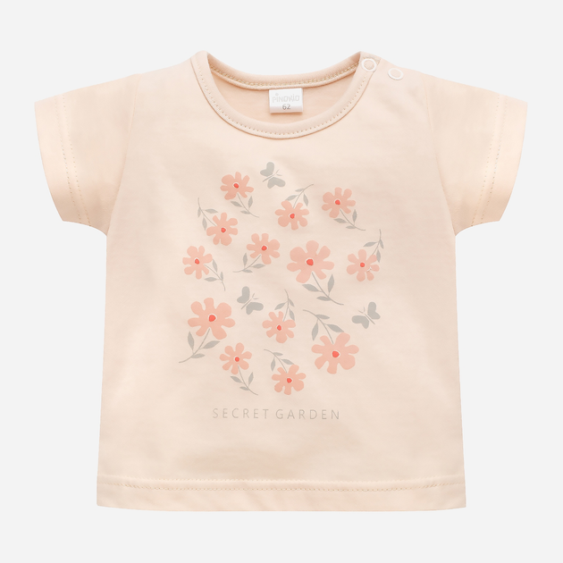 Koszulka dziecięca dla dziewczynki Pinokio Summer Garden 80 cm Beżowa (5901033300264) - obraz 1