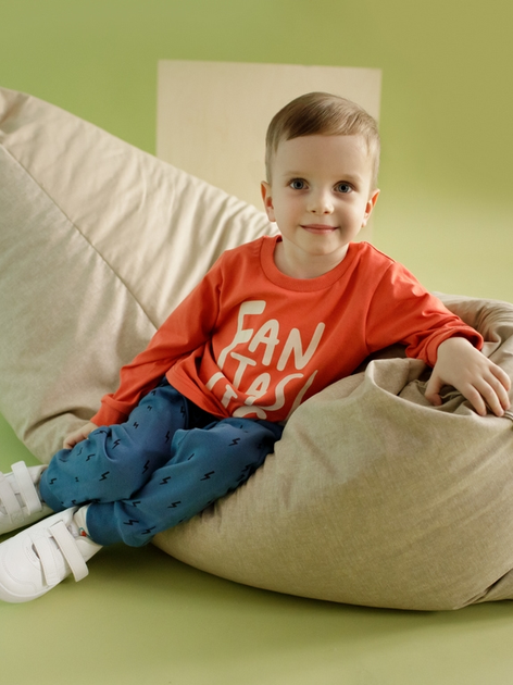 Дитяча футболка з довгими рукавами для хлопчика Pinokio Orange Flip 104 см Orange (5901033307294) - зображення 2