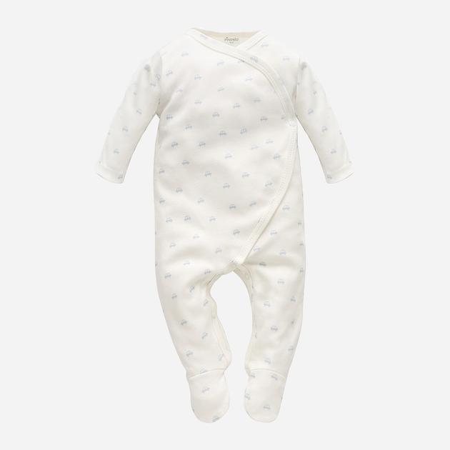 Pajacyk Pinokio Lovely Day Babyblue Wrapped Overall LS 68-74 cm Ecru (5901033311390) - obraz 1