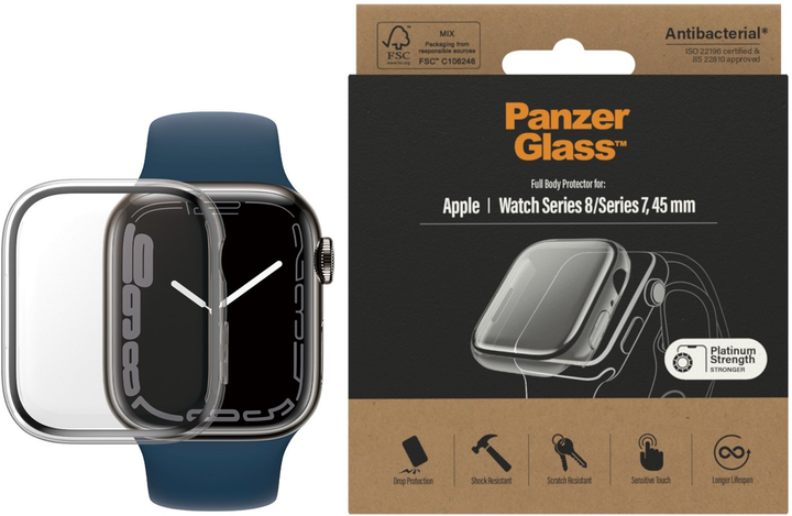 Захисне скло Panzer Glass Full Body для Apple Watch 7 45 mm (5711724036590) - зображення 1