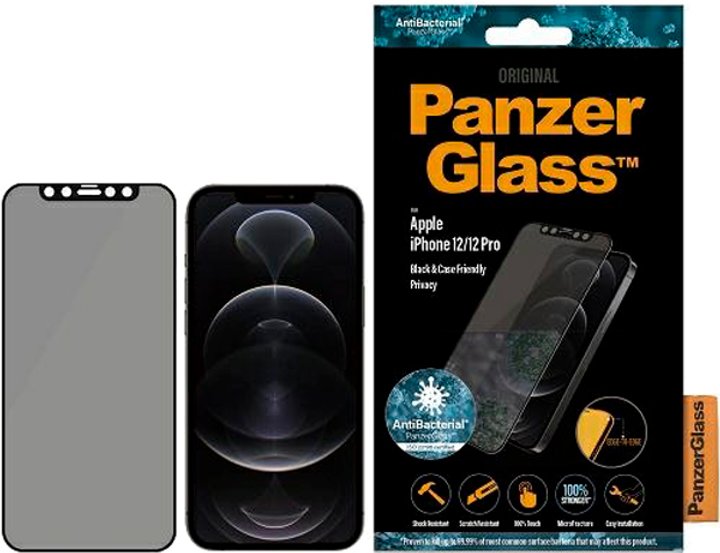 Szkło hartowane Panzer Glass E2E Super+ Privacy do Apple iPhone 12/12 Pro (5711724127113) - obraz 1