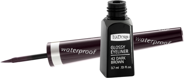 Eyeliner IsaDora Glossy 42 Dark Brown wodoodporna 3.7 ml (7317851128429) - obraz 1