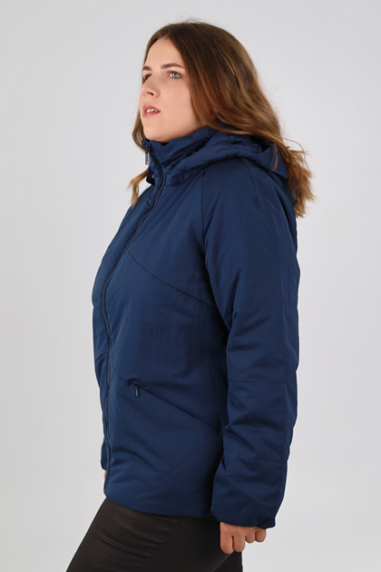 Демісезонна жіноча куртка Finn Flare FBC16002-101 Plus Size темно-синя 5XL - зображення 4