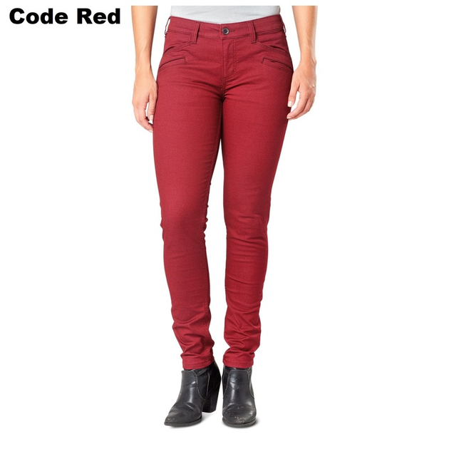 Жіночі завужені тактичні джинси 5.11 Tactical women's DEFENDER-FLEX SLIM PANTS 64415 4 Long, Code Red - зображення 1