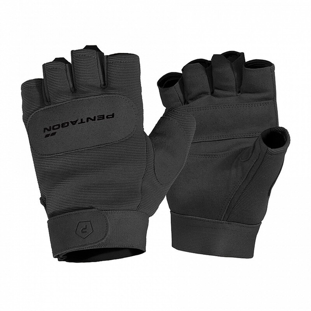Тактичні рукавички Pentagon Duty Mechanic 1/2 Gloves P20010-SH Large, Чорний - зображення 1