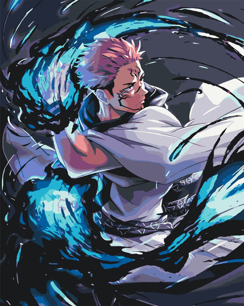 Картина по номерам Магическая битва. Рёмен Сукуна. Аниме 40*50 см ...