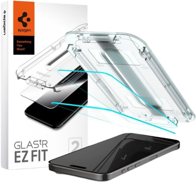 Защитное стекло Spigen Ez Fit для Apple iPhone 15 Pro Max 2 шт ...