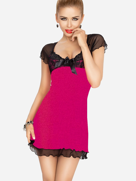 Нічна сорочка DKaren Slip Irina L Pink/Black (5902230017788) - зображення 1