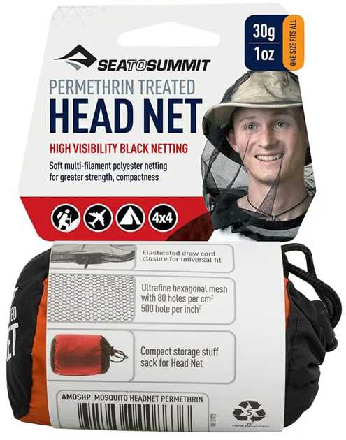 Сетка на голову от комаров Sea to Summit Mosquito Headnet Permethrin Black (STS AMOSHP) - изображение 5