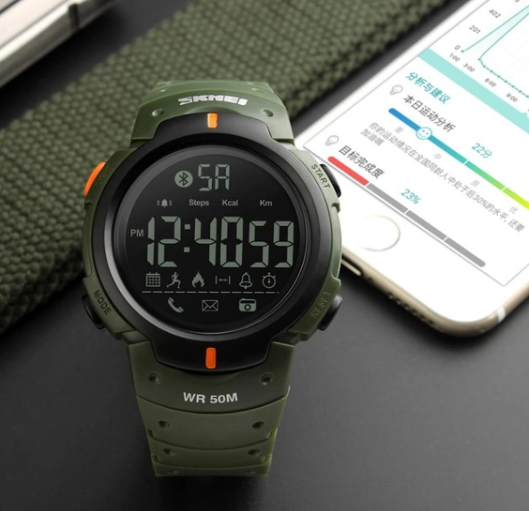 Годинник наручний Skmei 1301AG army green Bluetooth - зображення 4