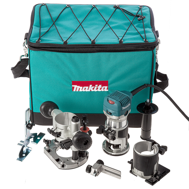Фрезер кромочный с набором аксессуаров Makita RT0702CX2 (710 Вт, 8 мм ...