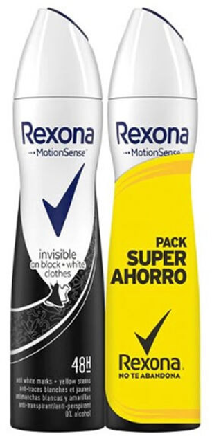 Антиперспірант Rexona Motion Sense Invisible On Black&White Clothes Spray 2 x 200 мл (8710522485965) - зображення 1