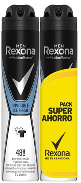 Dezodorant Rexona Men Motion Sense Invisible Ice Fresh 2 x 200 ml (8710522486009) - obraz 1