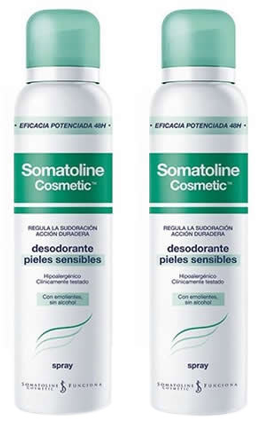 Dezodorant Somatoline Cosmetic Pack Sensitive Skin s Spray 2 x 150 ml (8410118032572) - obraz 1