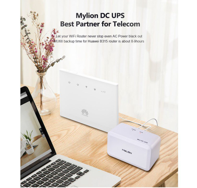UPS ДБЖ для роутера/комутатора Mylion MU48W 12V, 2A, 8800mAh - зображення 5