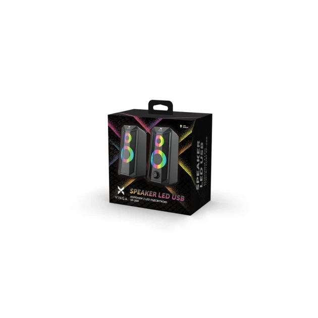 Акустическая система Vinga SP-200 LED USB Black (156410) - Фото 4 Акустическая система Vinga SP-200 LED USB Black (156410) - изображение 4