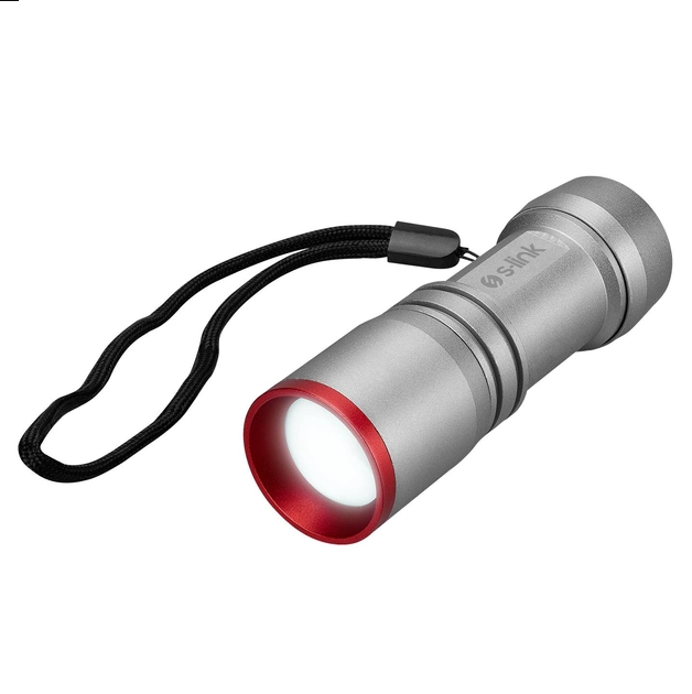 Фонарь ручной металлический 3W LED+COB светодиодный карманный фонарик на батарейках 3хААА S-link SL-F850 - изображение 3