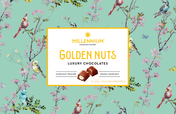 Конфеты Millennium Golden Nut с Начинкой и Целыми орехами 145 г ...
