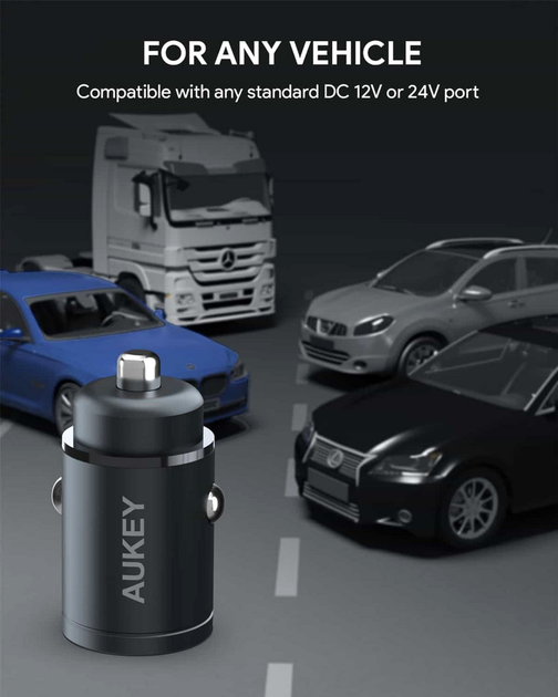 Ładowarka samochodowa AUKEY CC-A4 Dual Port USB-C 30W PD Car Charger - obraz 7