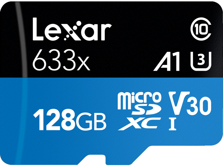 Карта памяти Lexar High-Performance 633x microSDXC 128GB Class 10 UHS-I A1 V30 U3 + SD адаптер (LSDMI128BB633A) - изображение 2