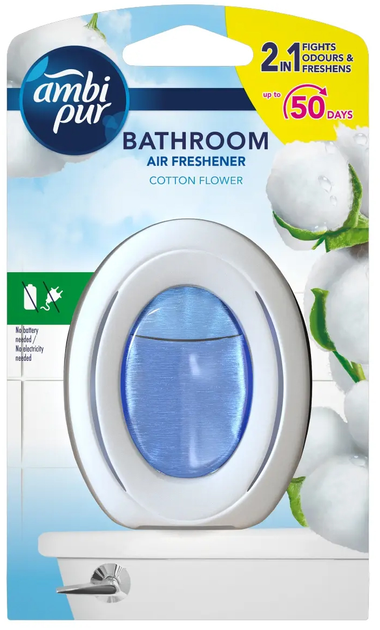 Odświeżacz powietrza AmbiPur Bathroom 2in1 Cotton Flower nieelektryczny (8700216014434) - obraz 1