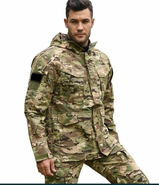 Тактическая куртка Han-Wild M65 с капюшоном размер L мультикам Осень-Весна - изображение 2