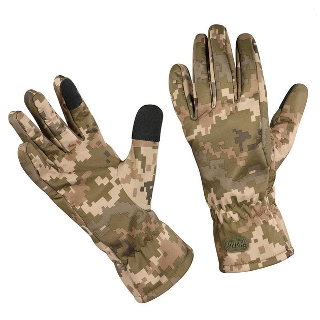 Защитные Перчатки с сенсорными нашивками / Рабочие Перчатки M-Tac Winter Soft Shell пиксель размер M - изображение 1