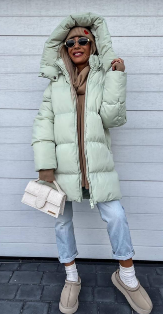 Женская теплая зимняя куртка с съемным капюшоном BU1013 размер 46/48 ...