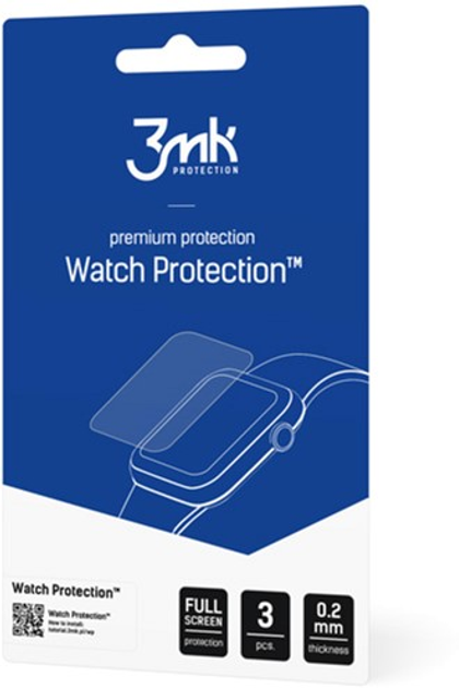 Захисна плівка 3MK Watch Protection для екрану смарт-годинників Apple Watch SE (2022) 44 mm 3 шт. (5903108491211) - зображення 2