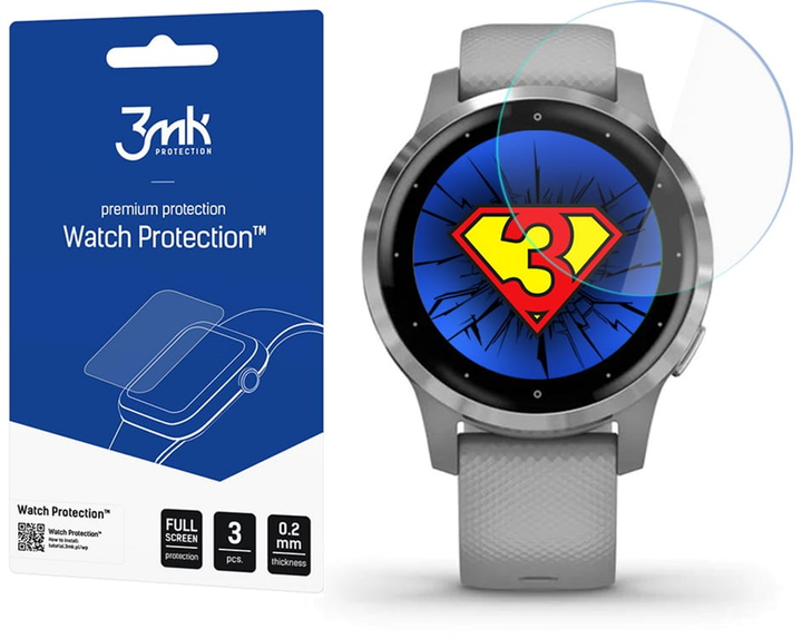 Захисна плівка 3MK Watch Protection для екрану смарт-годинників Garmin Vivoactive 4S 3 шт. (5903108289290) - зображення 1
