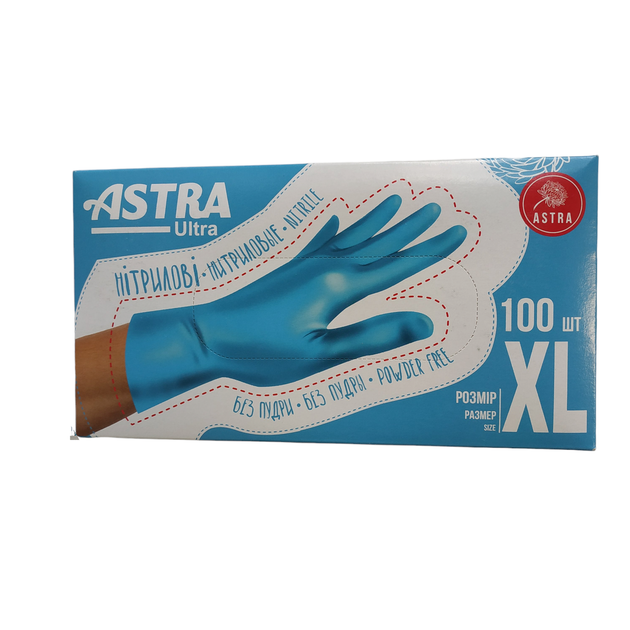 Рукавички Astra нітрілові блакитні 100шт - изображение 2