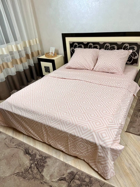 Постільна білизна бавовняна Карат Візерунки Двоспальна 180 x 220 Бязь Пудрова 70 х 70 - Фото 3 Постільна білизна бавовняна Карат Візерунки Двоспальна 180 x 220 Бязь Пудрова 70 х 70 - зображення 3