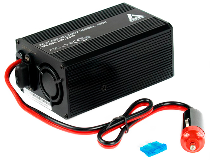 Автомобільний інвертор AZO Digital IPS-400 400W з модифікованою синусоїдою 12-230V DC-AC (5905279203655) - зображення 2