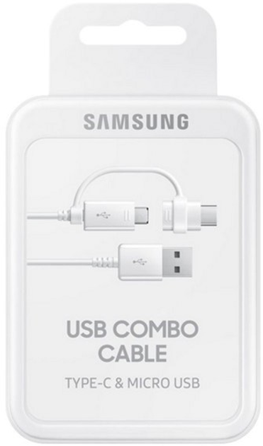 Кабель Samsung USB - Micro USB + USB Type-C 1.5 м White (8806088571447) - зображення 1