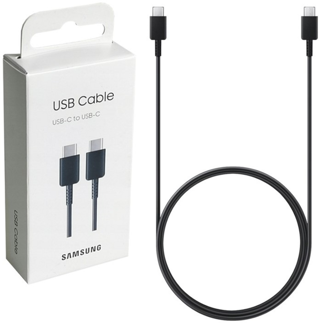 Kabel Samsung USB Type-C - USB Type-C 3A 1.8 m czarny (8806094257564) - obraz 1
