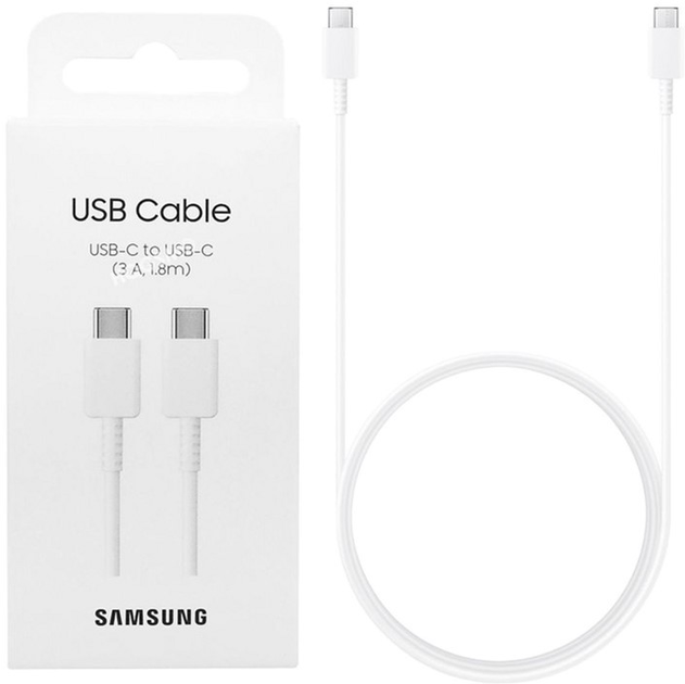 Kabel Samsung USB Type-C - USB Type-C 3A 1.8 m biały (8806094257557) - obraz 1