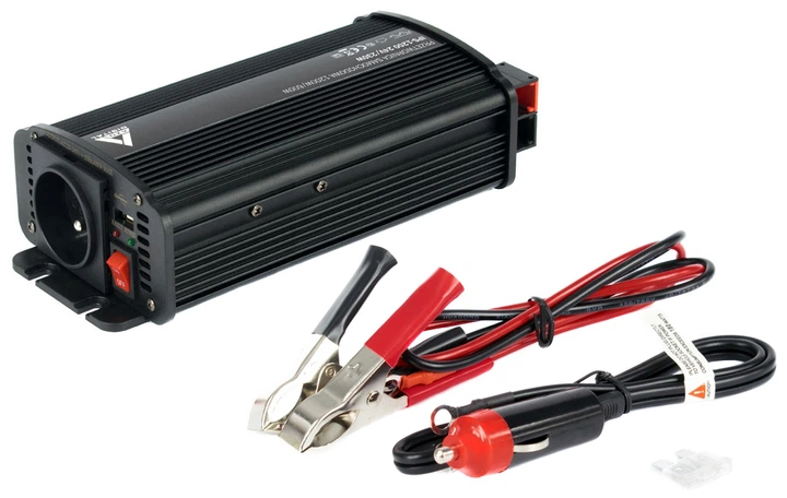 Przetwornica samochodowa AZO Digital IPS-1200U 1200W ze zmodyfikowaną falą sinusoidalną 12-230V DC-AC (5903699340431) - obraz 1