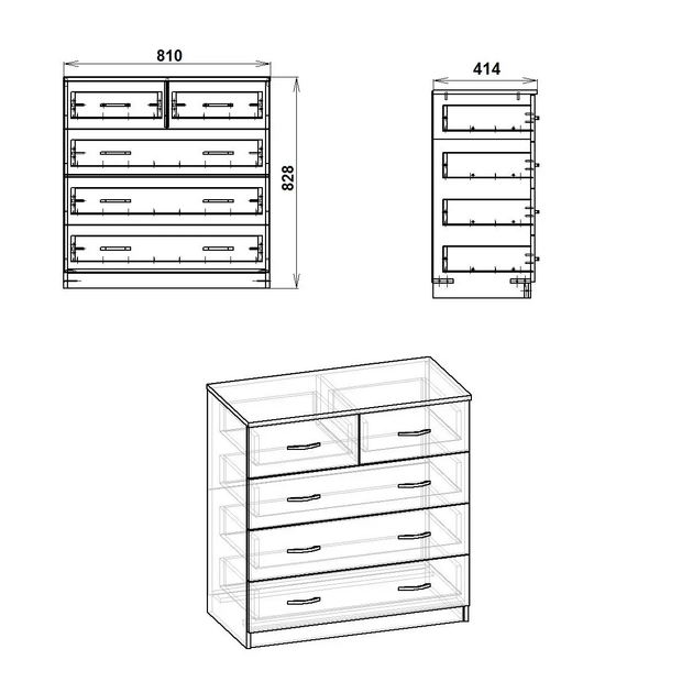 Комод 2+3 Компанит Бук (32676255) - изображение 2