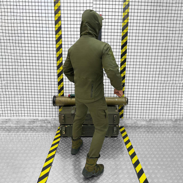 Мужской демисезонный Костюм Softshell Куртка + Брюки / Полевая форма с системой Вентиляции олива размер L - изображение 2