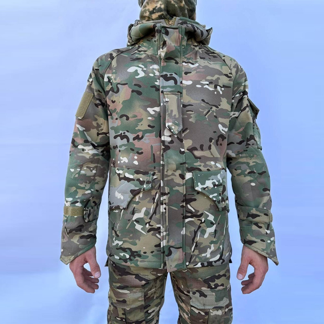 Чоловіча Демісезонна Куртка Soft Shell на Флісі з прогумованими замками мультикам розмір M - зображення 1