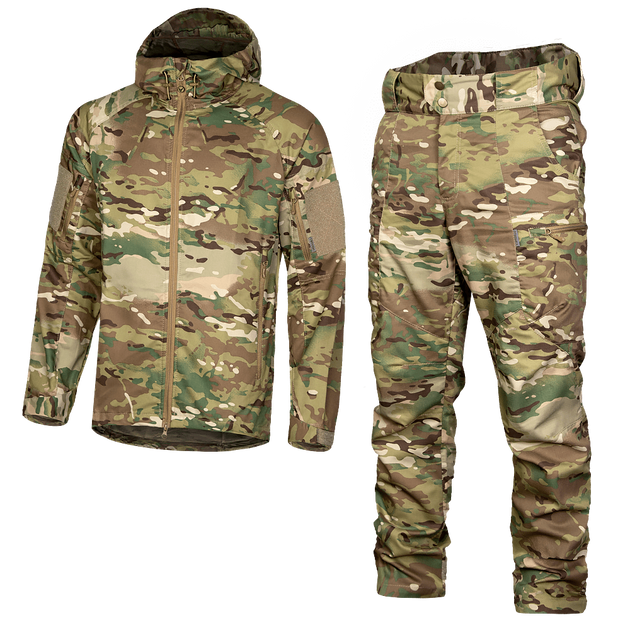 Легкая Мужская Форма Куртка с капюшоном + Брюки / Костюм CamoTec мультикам / Твиловой Комплект размер L - изображение 1